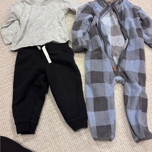 Carter's Cozy Gray and Cream Fleece Jacket - 9-12 month bundle